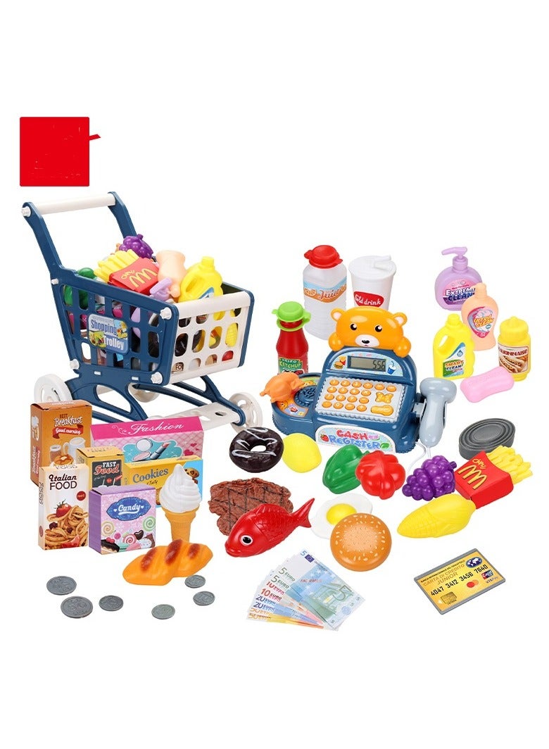 فايف ستار لعبة كاشير للأطفال بشكل دب 🐻 مع عربة تسوق – لعبة سوبر ماركت تمثيلية – مناسبة من 3 سنوات+ - Image 3